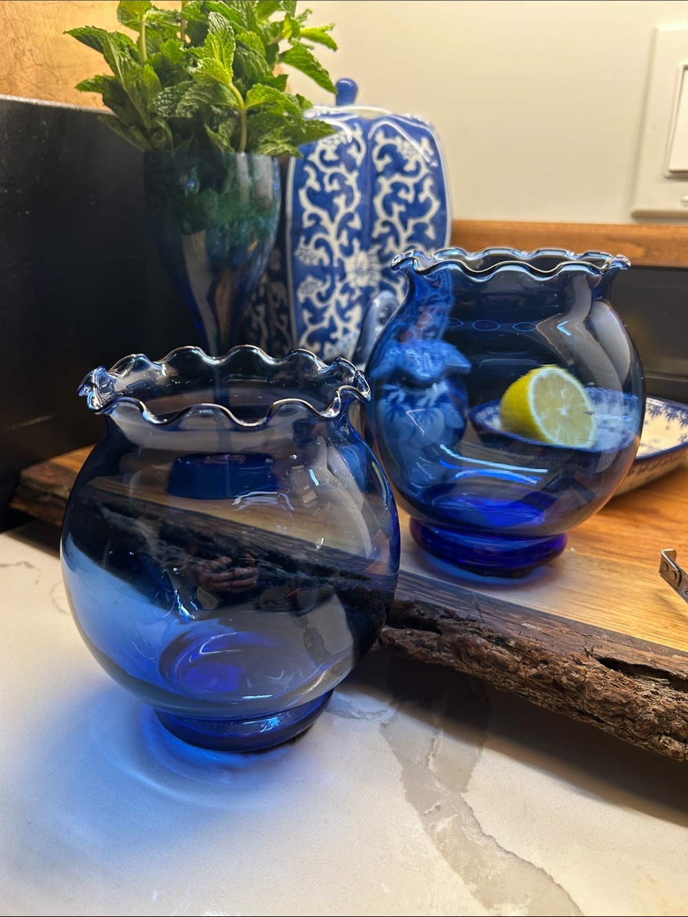 COPY - Blue Glass Vase Set